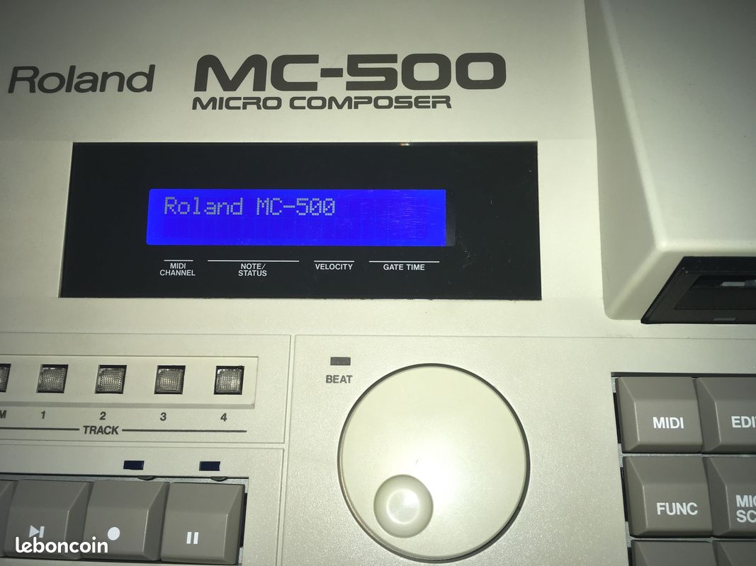 Écran LCD de remplacement Roland MC-500/mkII - Fond bleu et caractères blanc, connecteur 14 broches (image 1)