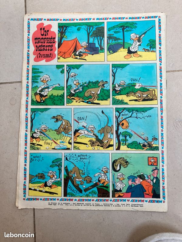 Bandes dessinées anciennes : journal de Mickey Numéros 711, 724, 747, 750, 752, 760, 764, 771, 773, 774 années 1966-1967 (Walt Disney) (image 7)