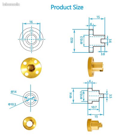 Vis à plomb trapézoïdale T8 pour imprimante 3D, av... – Grandado