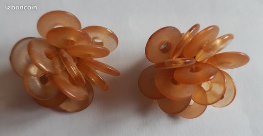 Lot de 5 Boucles d'oreilles clips vintage "perles colorées" (image 4)