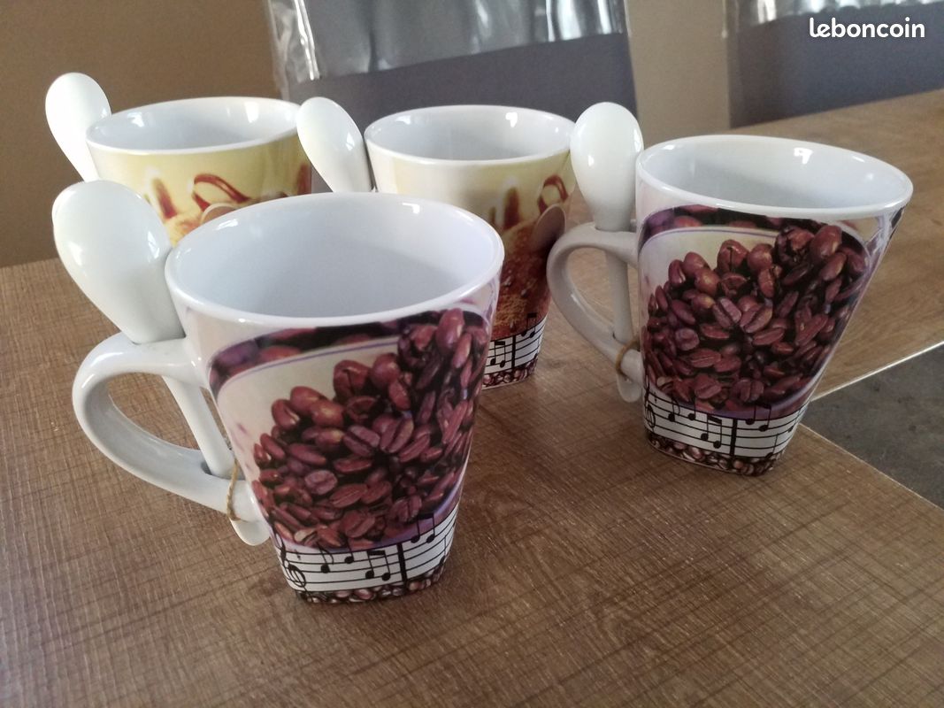4 très beaux mugs cappuccino tout neuf (image 4)