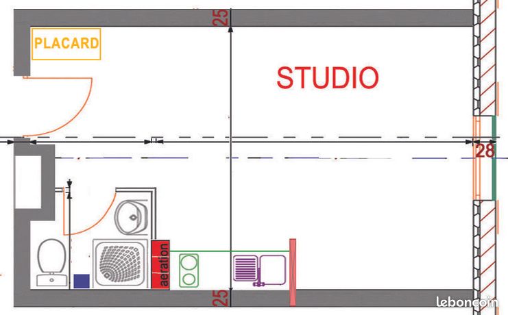 STUDIO 21m2 + PARK. - VAUJOURS – 579 CC