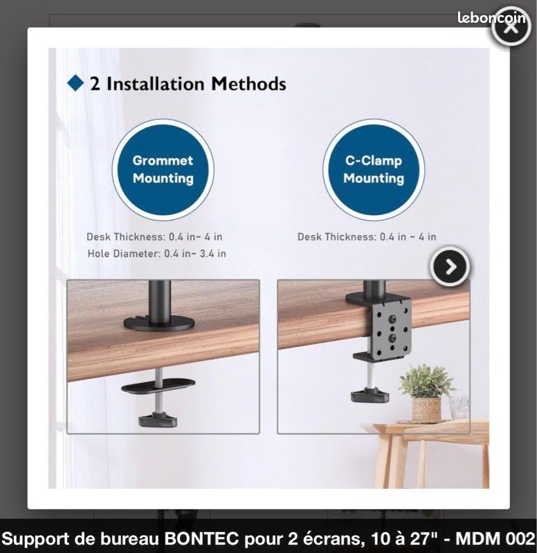 Support de bureau BONTEC pour 2 écrans (image 5)