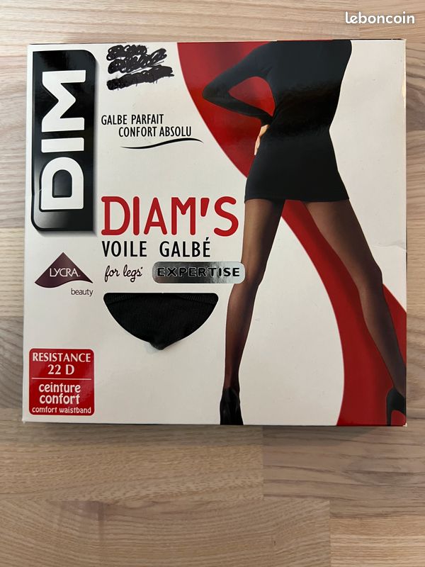 Collants noir taille 3 voile galbé 22D, marque DIM Diam's Collants noir taille 3 voile galbé 22D, marque DIM Diam's
