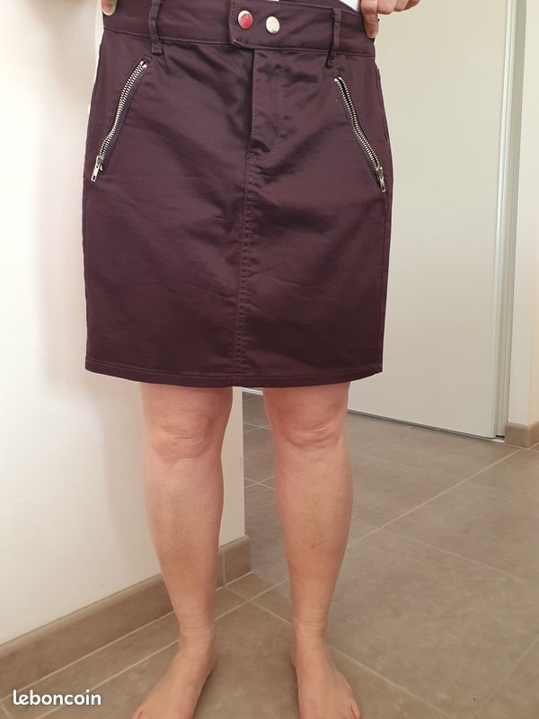 Jupe Cache Cache Taille 40 - Marron, Coton Mélangé, Occasion En Parfait état