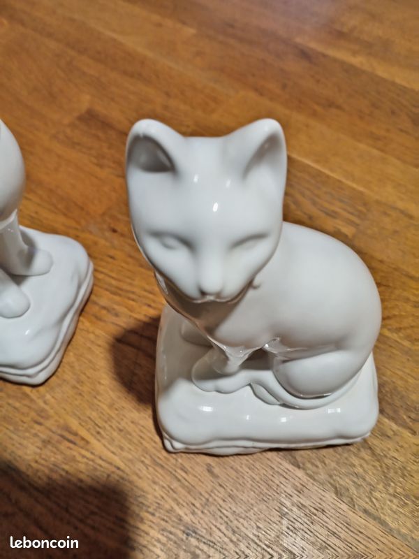 Paire de serres livres chats 20cms de hauteur en faïence (image 10)