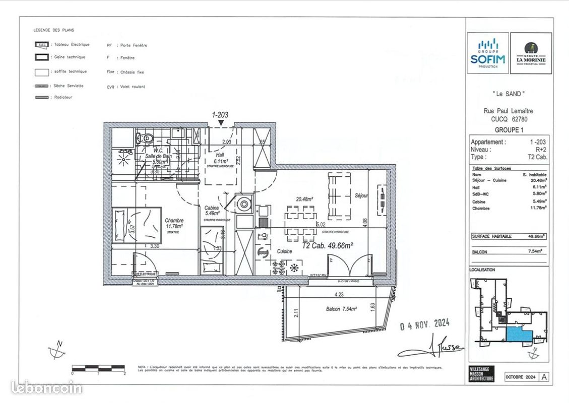 Appartement 2 pièces 50 m² · à Cucq · 50 m² · 698 €