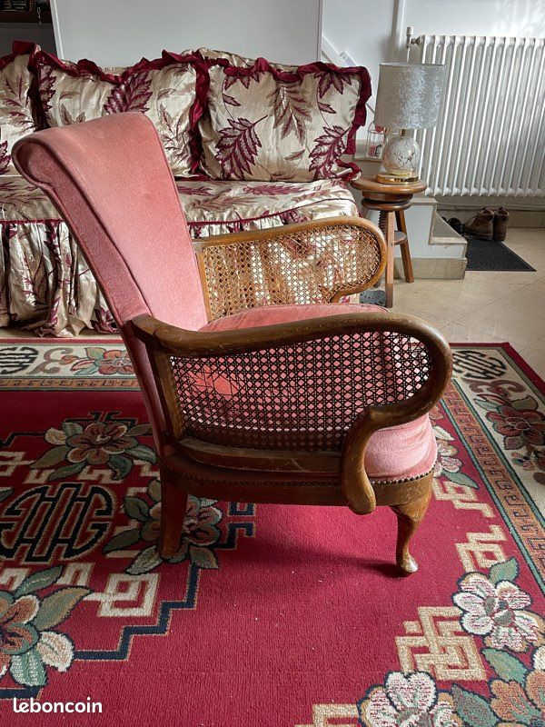 Fauteuil velours bordeaux (image 2)
