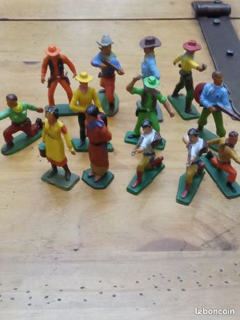 Jouet Figurine En Composition Durso 3 Prisonnier Cowboy Pour Poteau De