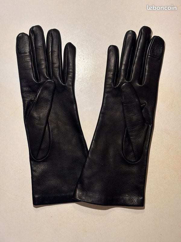 Gants De Ville Femme Agnelle - Cuir De Chevreau, Doublure Soie, Noir, Neufs Avec étiquettes