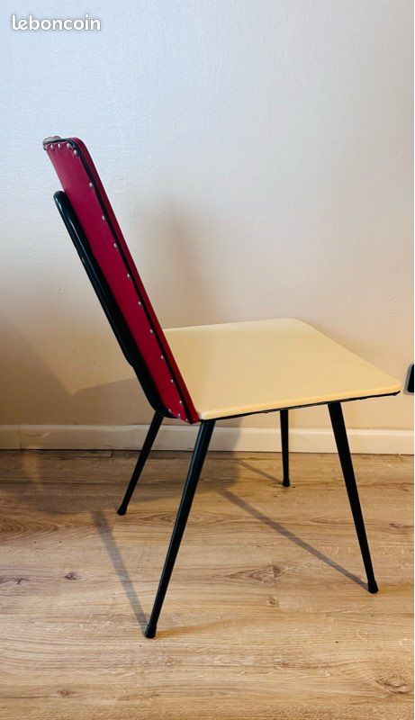 Deux chaises vintage 60 Skaï style Jaques Hitier (image 10)