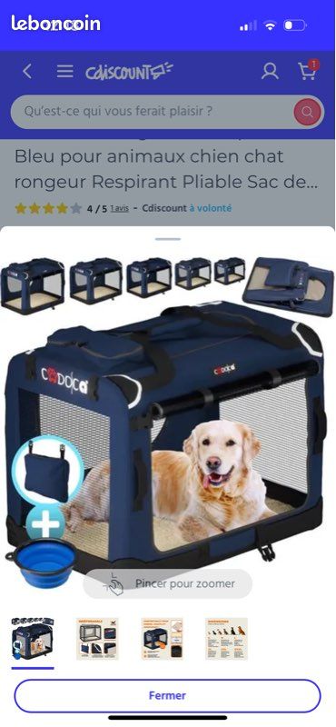 Cage de transport pliable Accessoires animaux