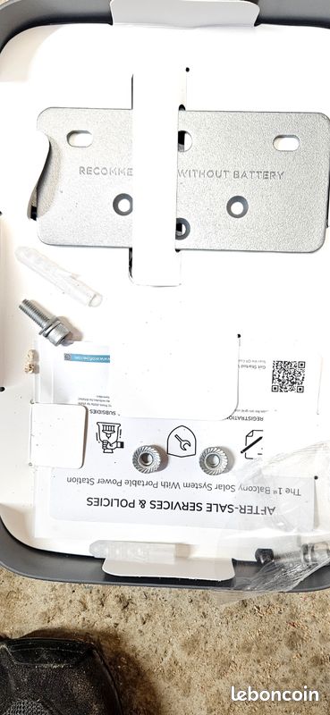 Plaque fixation murale + 3 vis POWERSTREAM ECOFLOW (image 1)