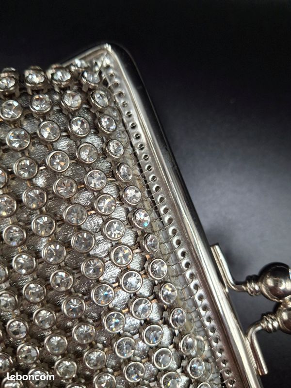 Sac Soiree Femme Chic Sac à Main Mini En Strass, Pochette En Cristal Scintillant, Argentée, Adaptée Pour Les Fêtes Sac Paillettes