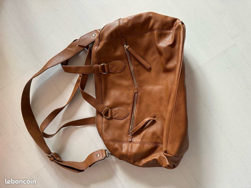 Sac à Main Vintage En Daim De Qualité - Marque Madame à Paris (Monoprix), Couleur Marron/noir