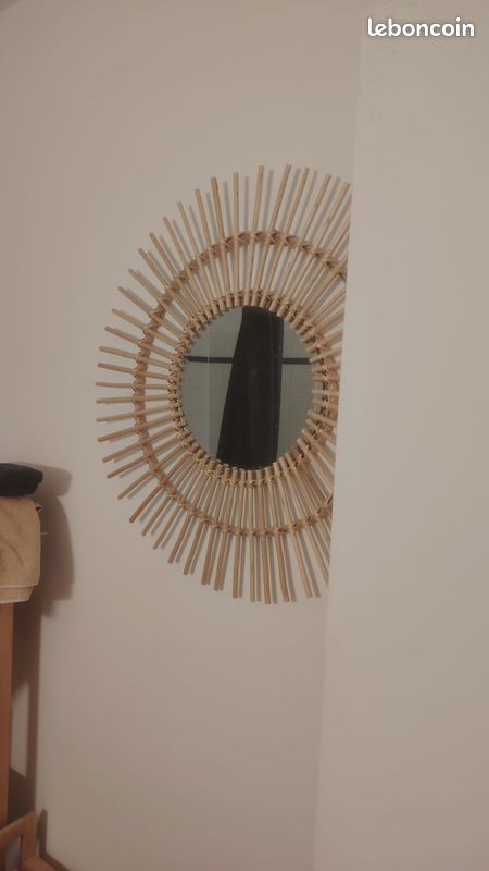 2 Miroir soleil en rotin (image 2)