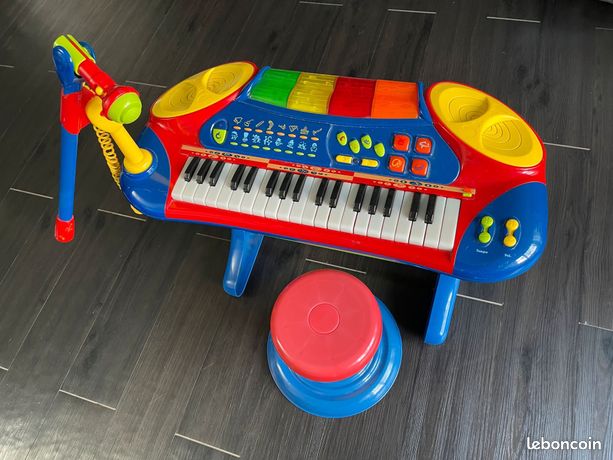 Piano Clavier 37 Touches Pour Enfants – Avec Microphone, Pupitre – 8 Rythmes, 8 Tons, 5 Chansons – Alimentation USB