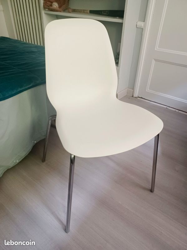 Lot de 4 chaises blanches de cuisine (image 2)