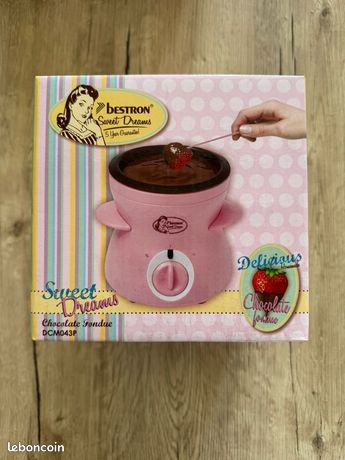 Machine à Fondue Au Chocolat Bestron - Pour 2 Personnes, 25W, Rose