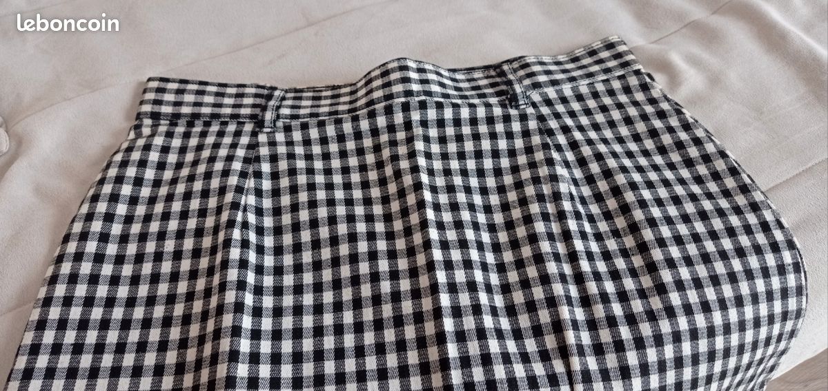Talbots/Jupe longue en vichy noire et blanche/Taille