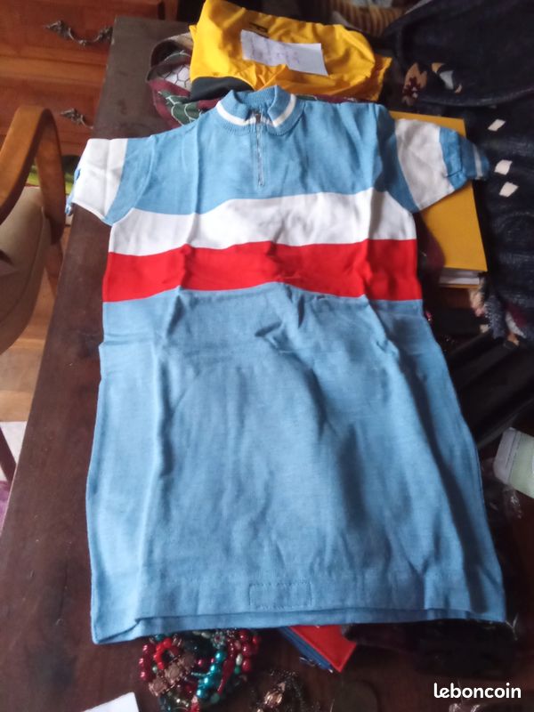 Maillot cycliste TELMAIL vintage shirt vert jaune années 70 maglia Maillot cycliste TELMAIL vintage shirt vert jaune années 70 maglia