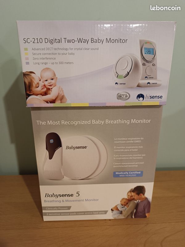 Moniteur respiratoire Babysense 5 + babyphone Hisense (image 1)