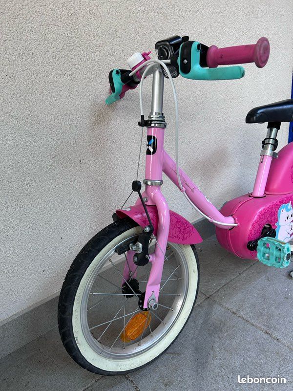 Vélo Enfant 14 Pouces Avec Roues Stabilisatrices – Cadre Acier, Panier Violet, Siège Réglable, Pour 3-6 Ans (100-120 Cm), Charge 50 Kg