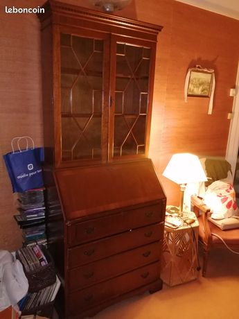 Meuble D'angle Anglais En Acajou – Vitrine Et Bahut Vintage – Style Traditionnel