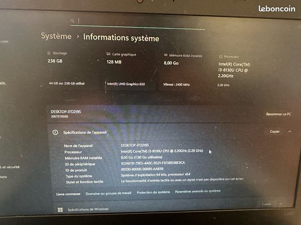 Lenovo ThinkPad L480 - i3 8ème Génération / 8 Go RAM 2