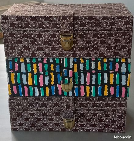 Ancienne Boîte à Couture En Tissu Décor Provençal - Vintage Français