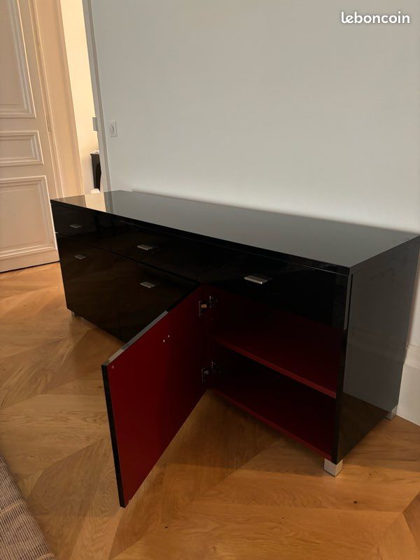 Vends buffet bas noir laqué habitat (image 4)