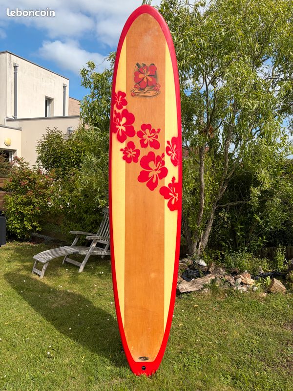 Longboard Surf Factory 9’ – Epoxy Wood + leash & housse Gong (image 1)