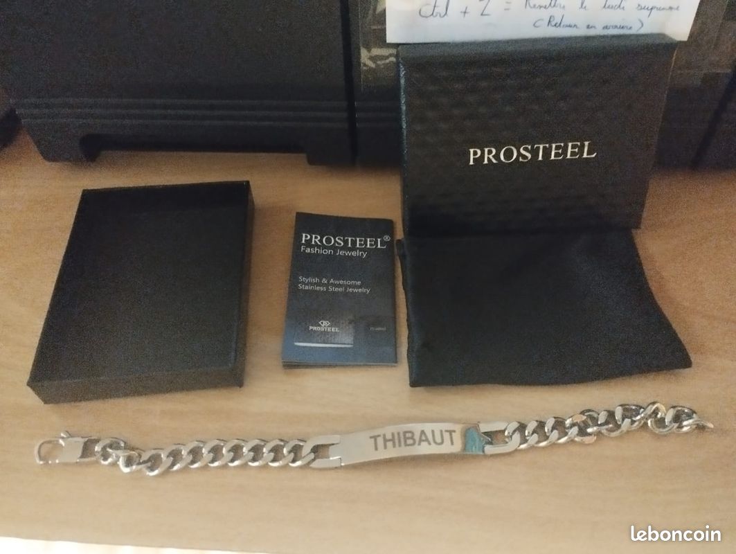 Gourmette prosteel avec prénom THIBAUT NEUVE (image 1)