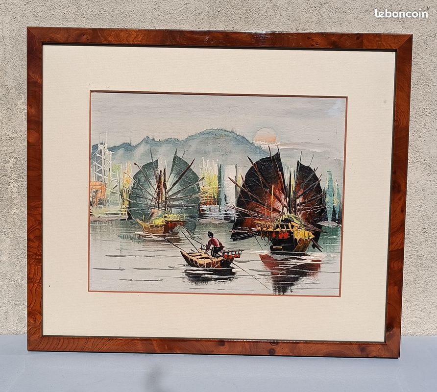 Affiche Poster 91x61cm Tableaux Image Photo Asiatique Bateau