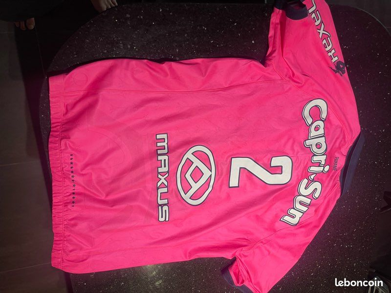 Maillot Rugby SNCF Gladiastort – Rose Motifs Manches Courtes, Taille XL, Club Français