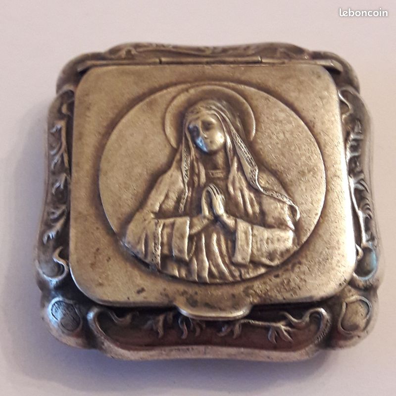 Boîte à Chapelet Métal Première Communion - Coffret Souvenirs Religieux Catholique Élégant