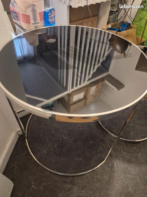 2 table en metal et verre noir (image 4)
