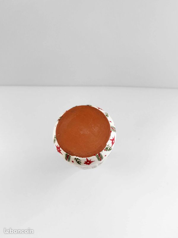 Petit Vase Soliflore en Céramique Fleux – Motifs Sapins et Étoiles (image 6)