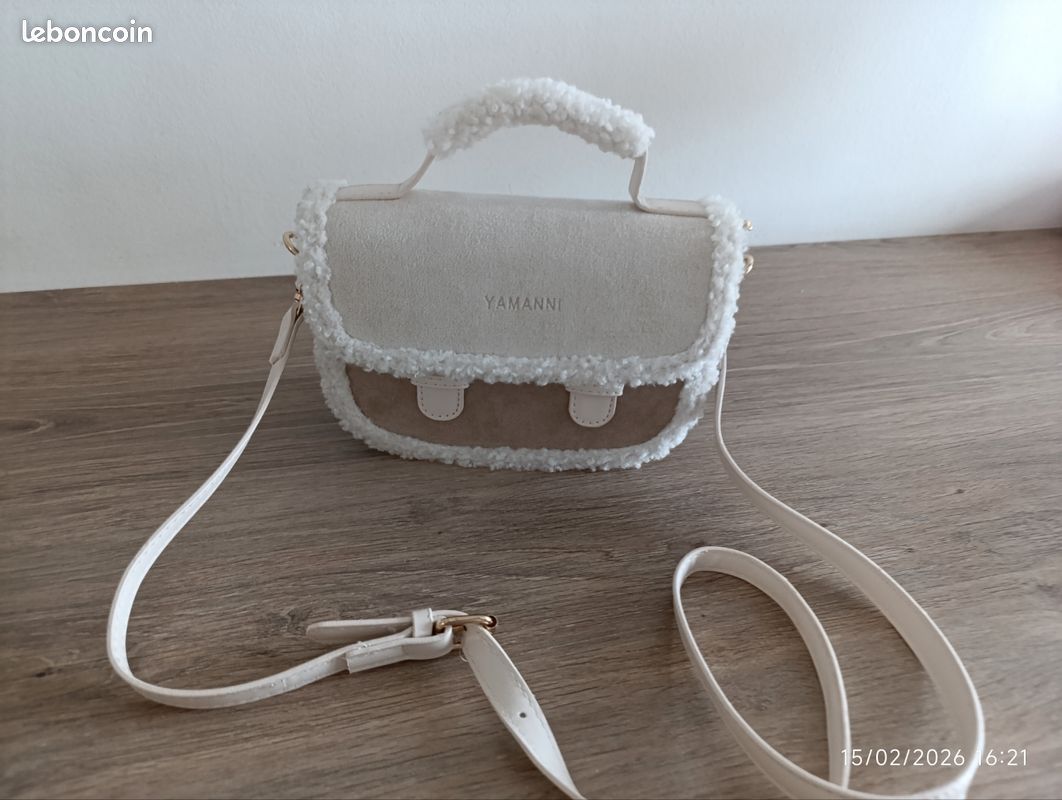 Sac à Main Artisanal En Cuir Et Fourrure - Fait Main Aux USA - Style Vintage - Taille Medium - Neuf Avec étiquettes