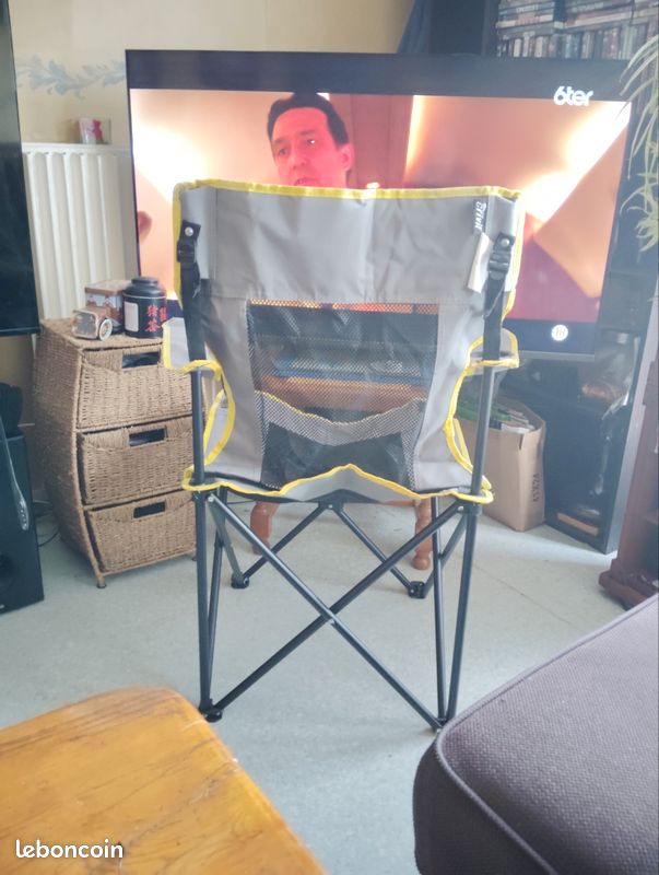 Fauteuil De Camping Pliant Terre Jardin – Dossier Haut, Accoudoirs Larges, Porte-gobelet, Sac De Transport Inclus
