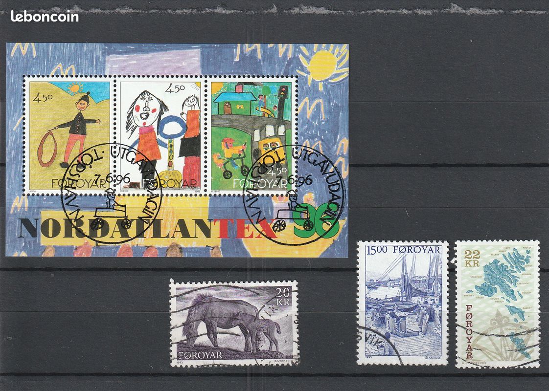 Timbres des iles feroe. Bf n° 8 / 245 /284/370 cote 32.5 (image 1)