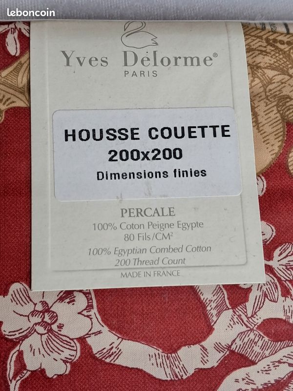 Housse de couette neuve 200 x 200 cm Yves Delorme (image 2)