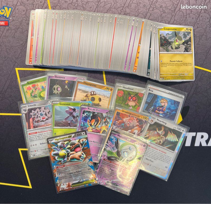 Lot de 100 cartes Pokémon sans double avec brillantes + 2 ultra (image 1)