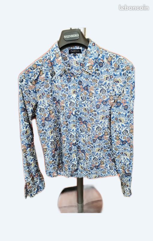 Chemisier beige à fleurs Caroll taille 38 Vêtements