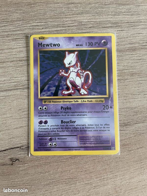 mewtwo 2016 pokemon card Mewtwo Pokemon Card Holographic Credit Card Holographic Credit Card Skin –  Anime Town Creations main image 0