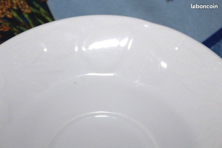 Ensemble 3 pièces, 1 personne : tasse, coupe et sous-coupe porcelaine blanche (zoe24) (image 7)