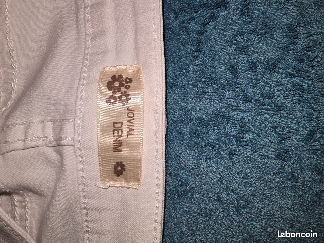 Short en jean blanc avec perles et strass jovial denim m 38 (image 12)