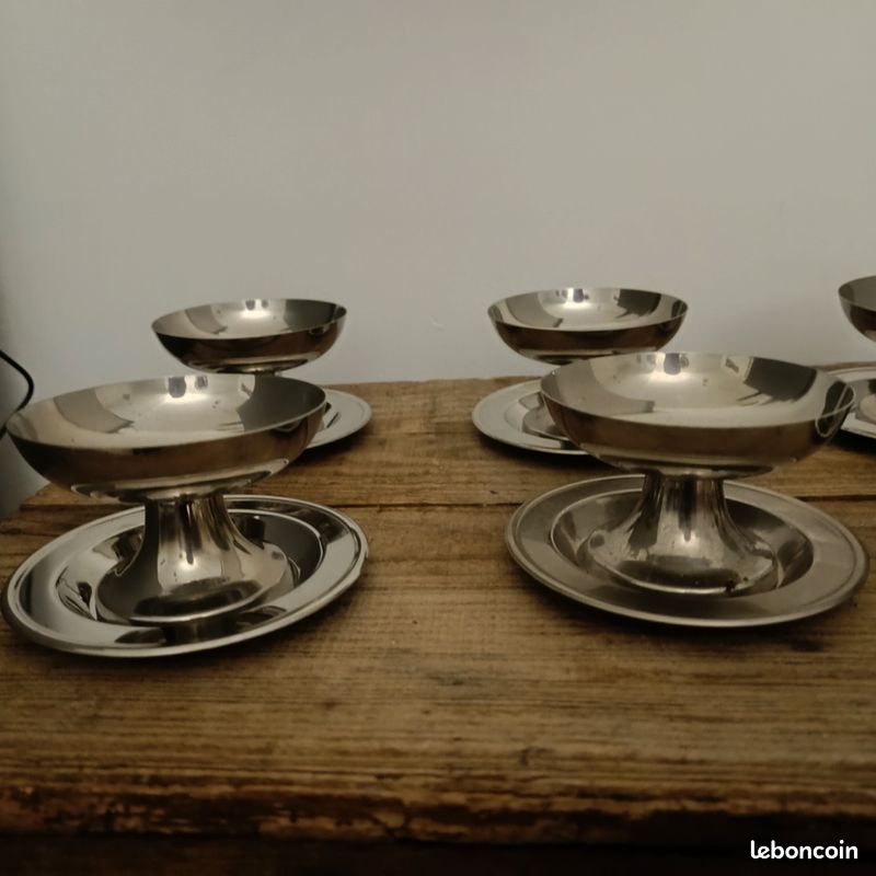 6 coupes à glace en inox | Selency