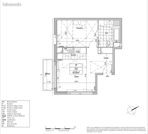 Appartement a louer sannois - 2 pièce(s) - 40 m2 - Surfyn