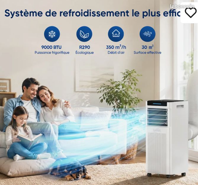 NEUVE SCELLEE GARANTIE 2 ANS Humhold HDPAC-09-PSA1 – Climatisation 9000 BTU (image 2)